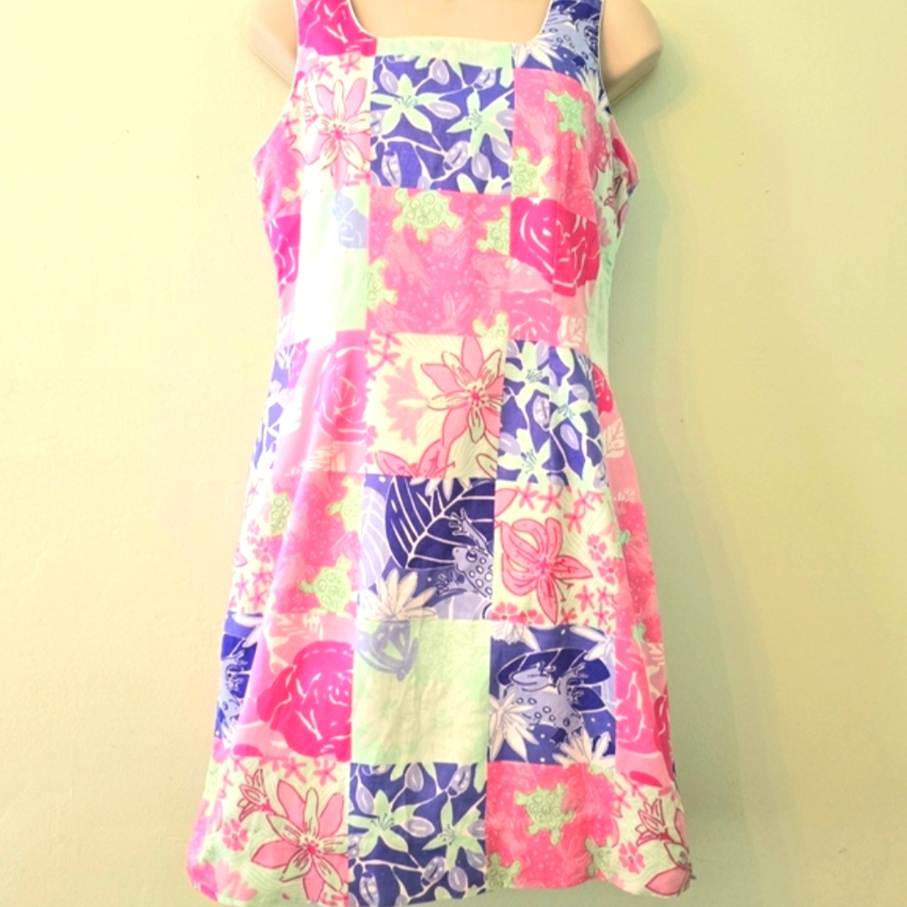 Lilly Pulitzer Krista  Dress  Pink, Blue Size 6 Cotton